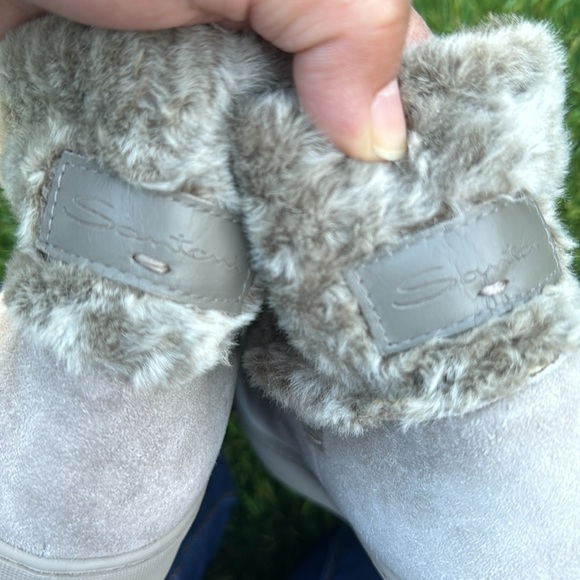 Santoni Faux Fur Suede Boots - Picture 6 of 6